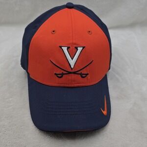 Virginia Cavaliers Hat Cap Mens Strap Back Blue Orange NCAA College Nike Dri Fit